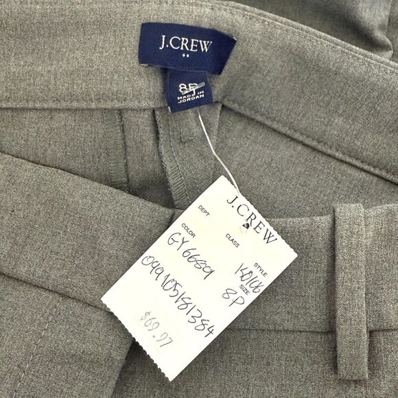 J.CREW Slim Fit Full Length Trouser Dress Pant 8P Heather Gray NWT B65 - Picture 4 of 6